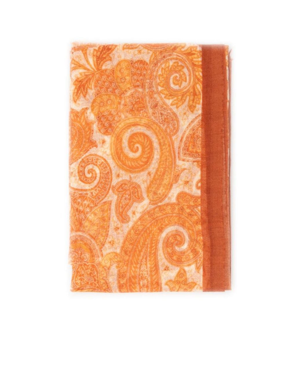 Etro Orange Logo Scarf