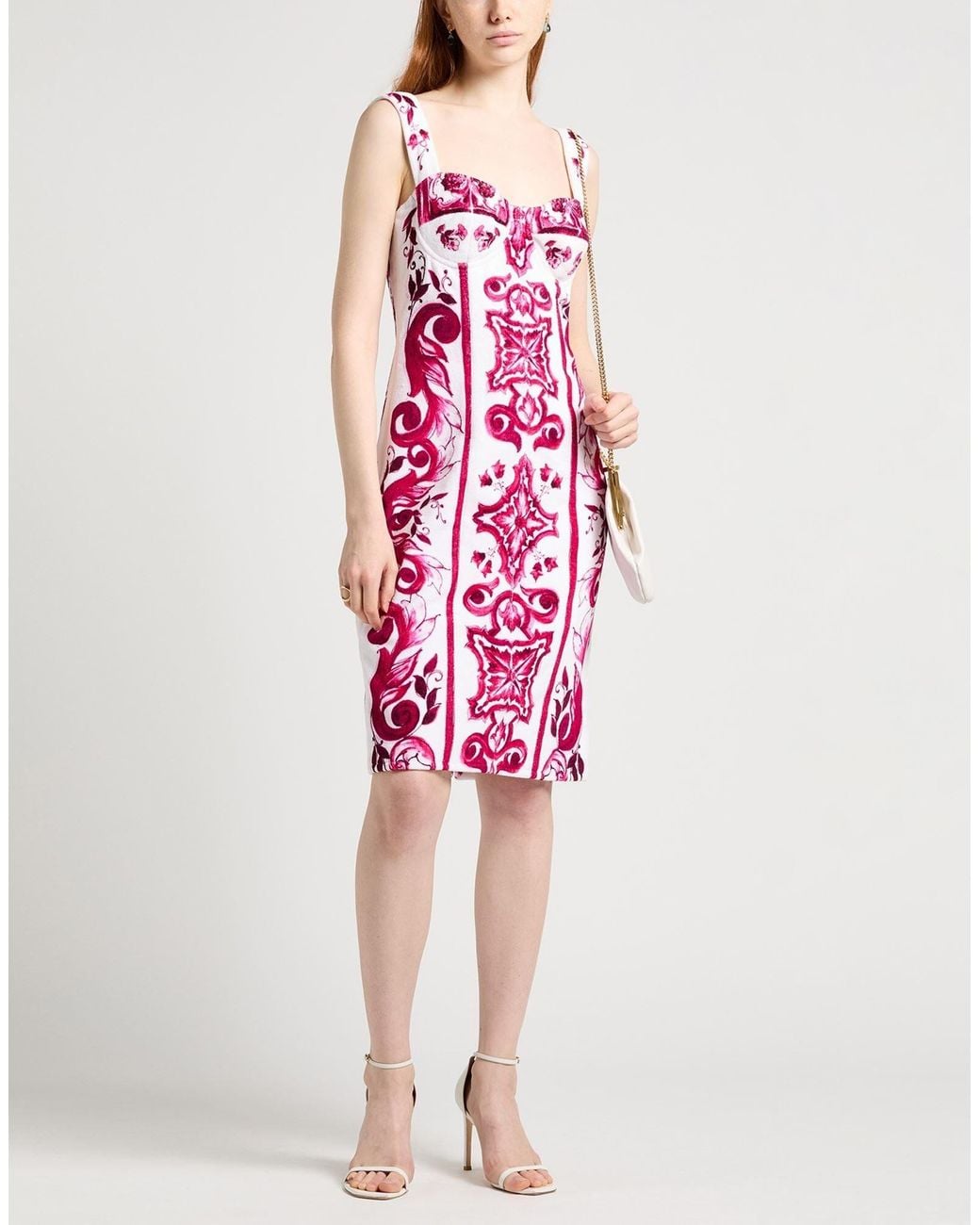Dolce & Gabbana Red Print Sleeveless Dress