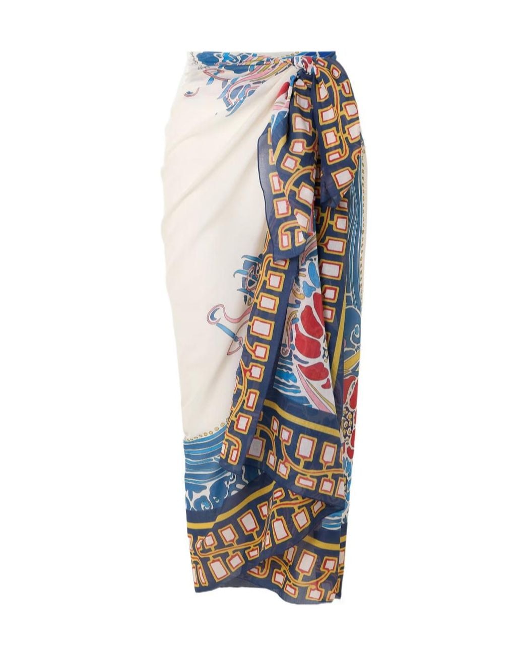 LaDoubleJ Blue Floral-Print Pareo