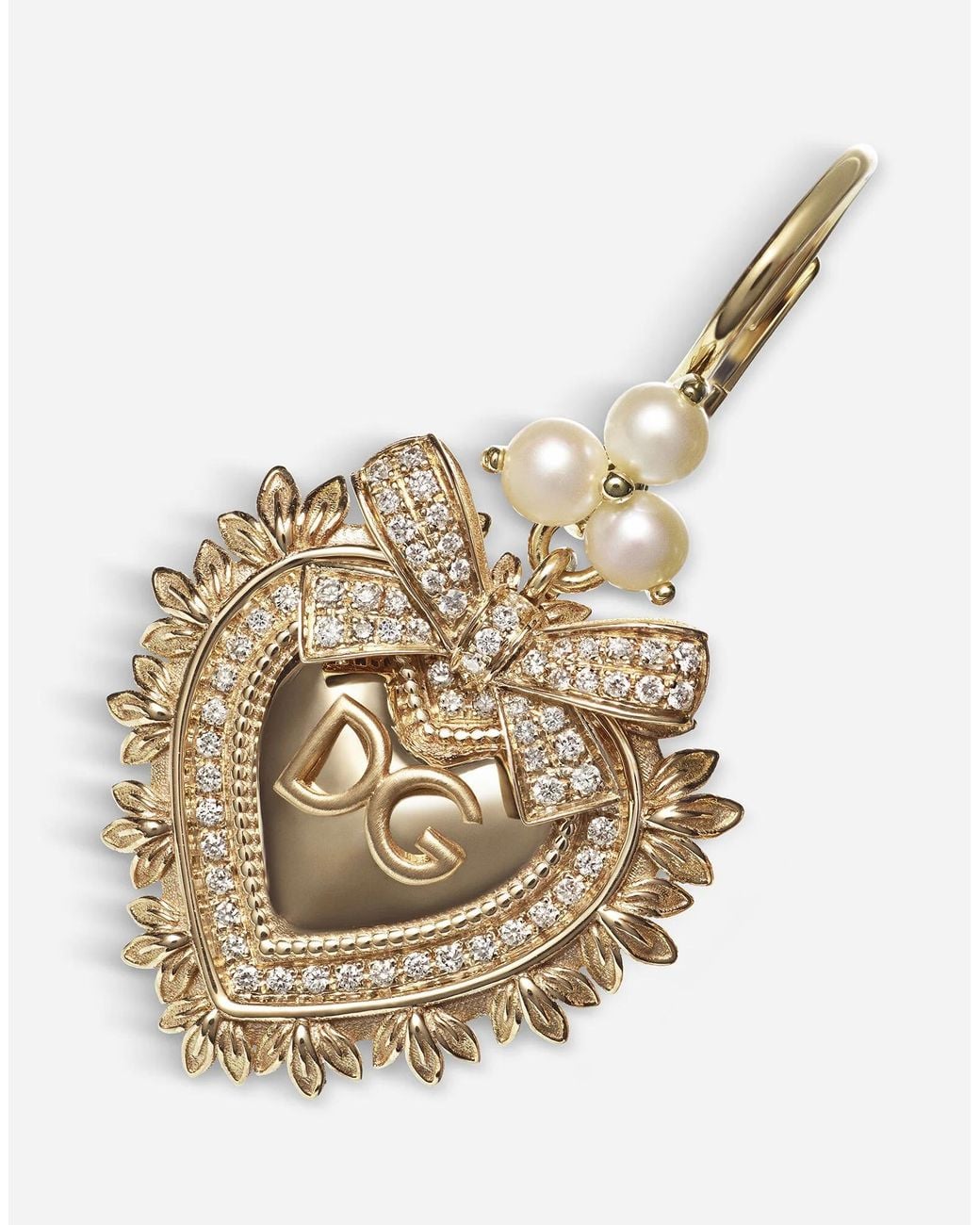 Dolce & Gabbana Metallic 18Kt Diamond Devotion Earrings