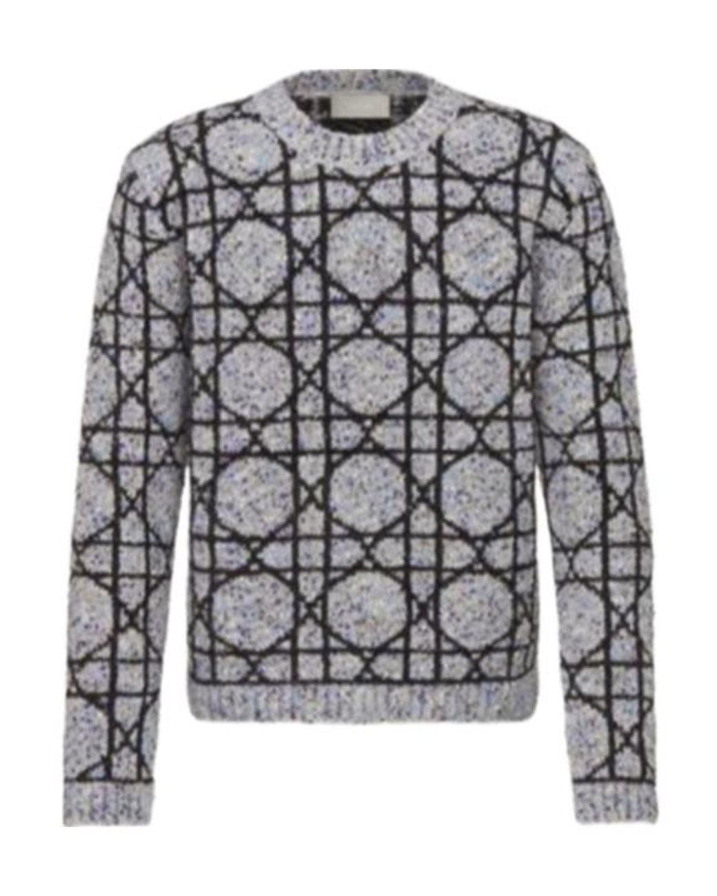 Dior Gray Cannage Sweater for men