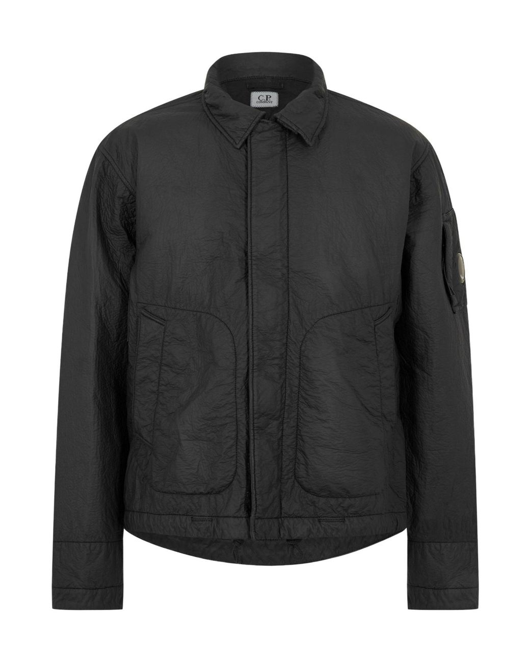 C P Company Black Feltro Bi Film Jacket for men