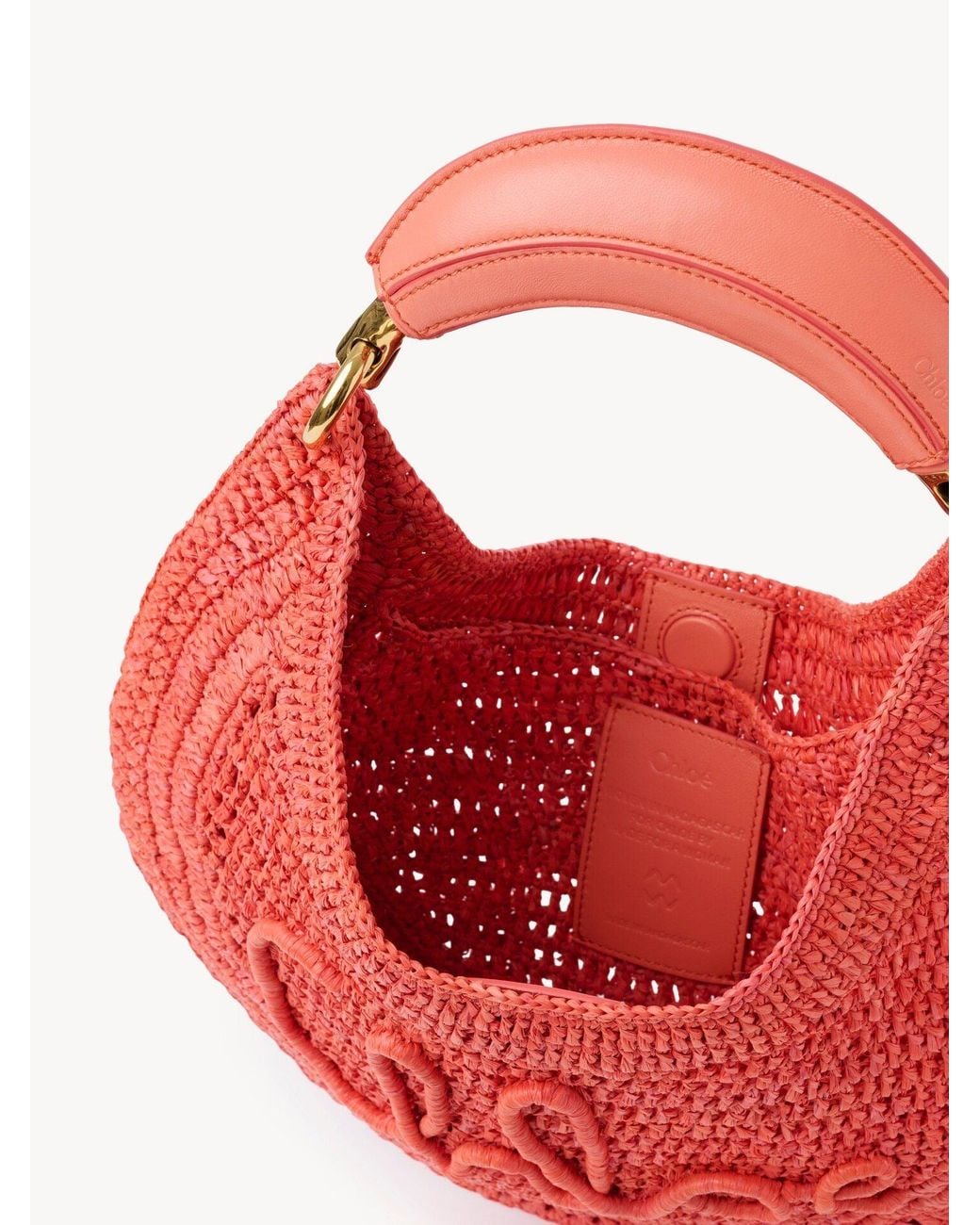 Chloé Red Chloé Summer Banana Woven Shoulder Bag