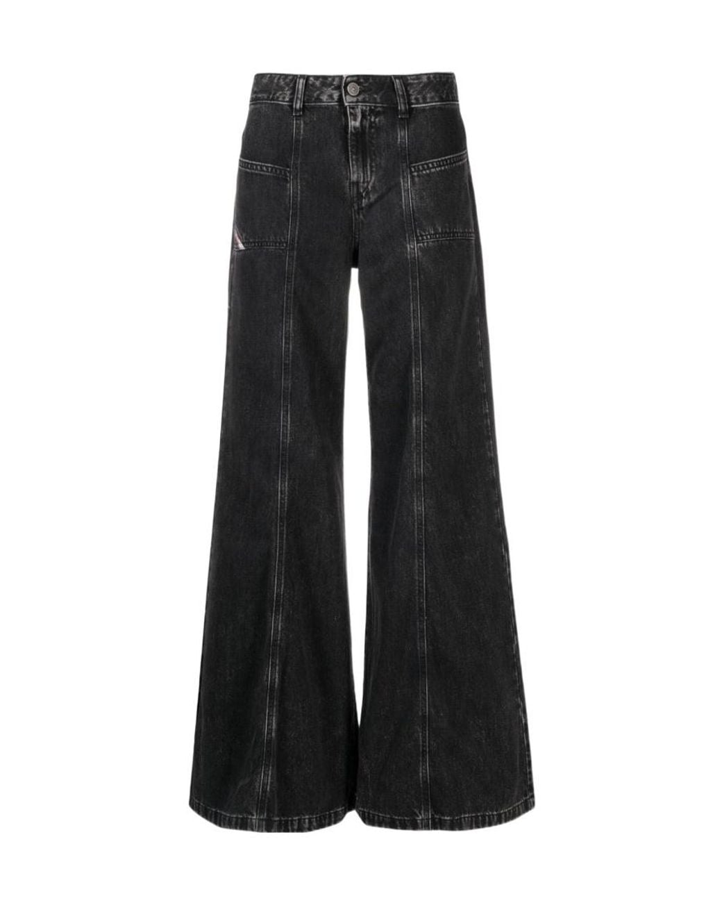 DIESEL Black D-Akii Wide Leg Jeans