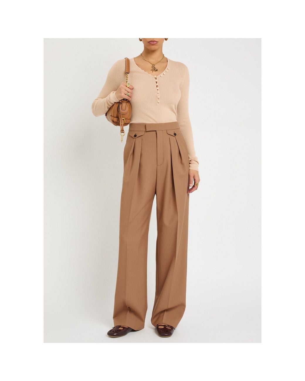 Chloé Brown Wool Trousers