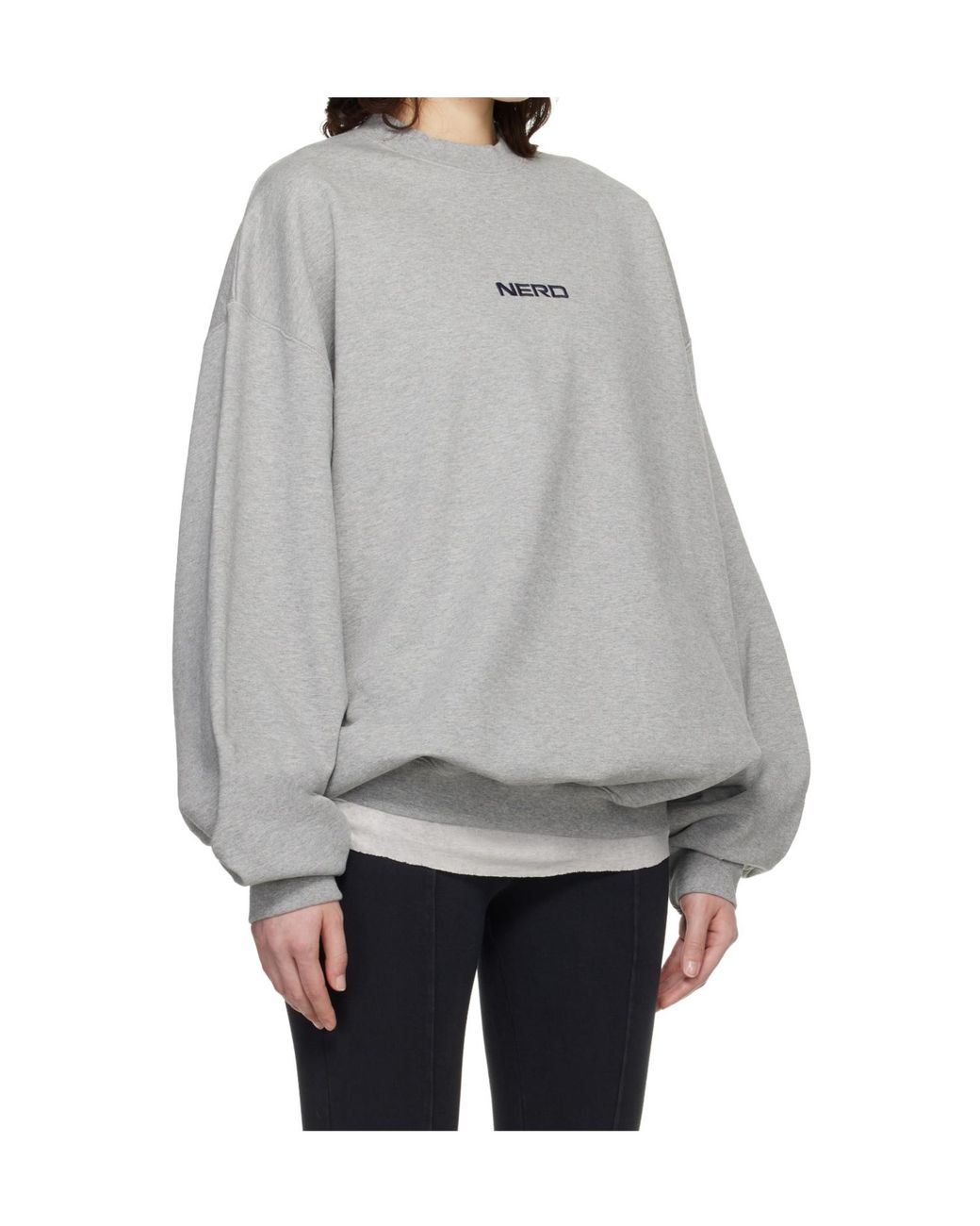 Vetements Gray Nerd Crew Neck Sweatshirt for men