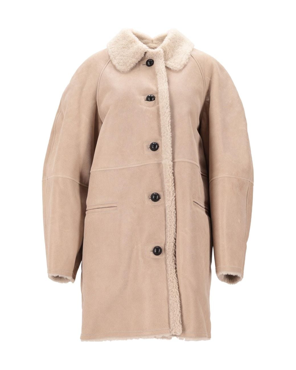 Isabel Marant Natural Berthie Single Breasted Coat