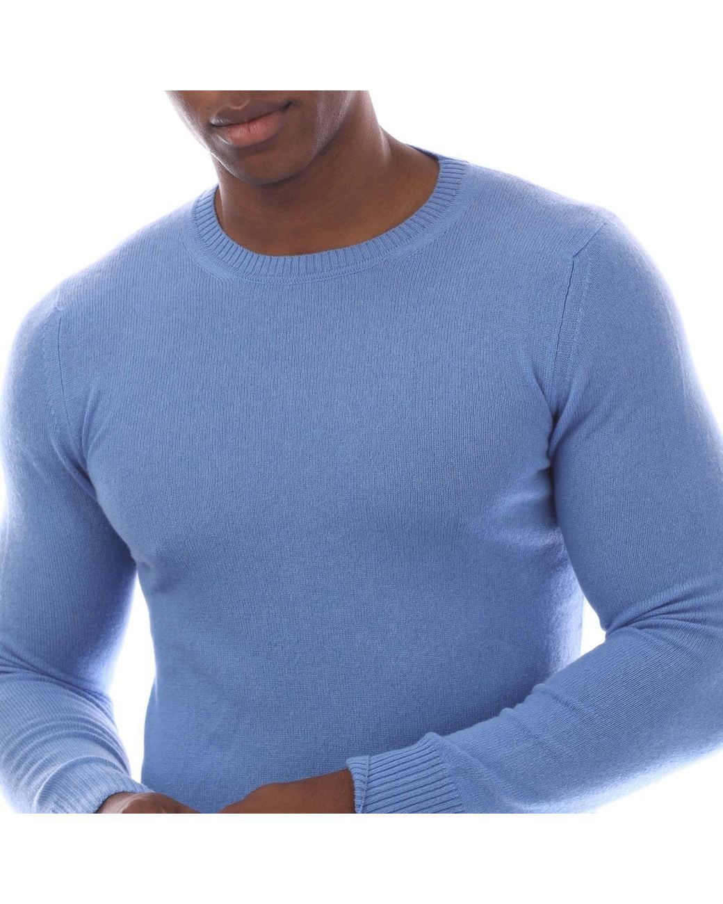 Emporio Armani Blue Crewneck Knit Sweater for men