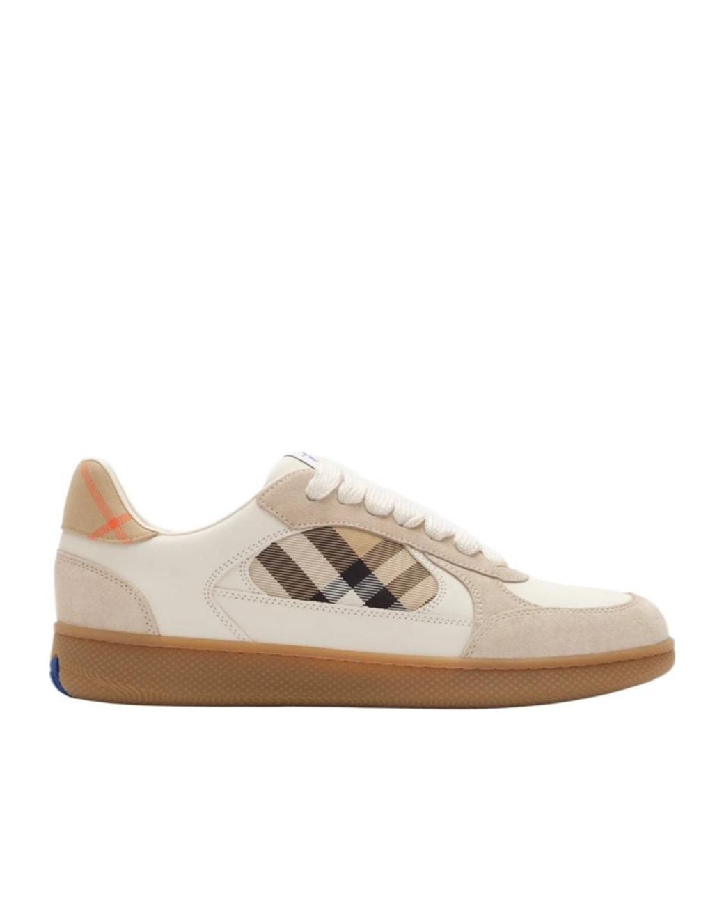Burberry White Terrace Check Low-Top Sneakers