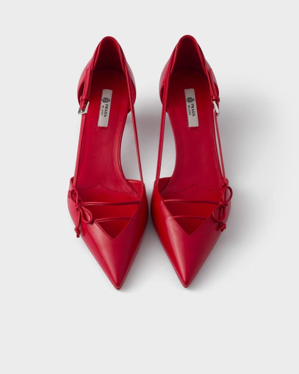 Prada Red Leather Decolette