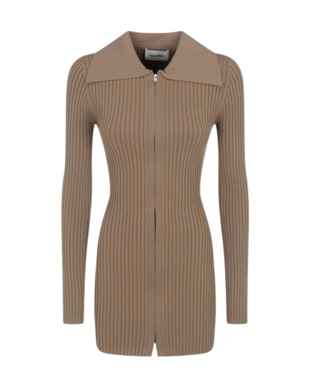 Nanushka Brown Ribbed-Knit Top