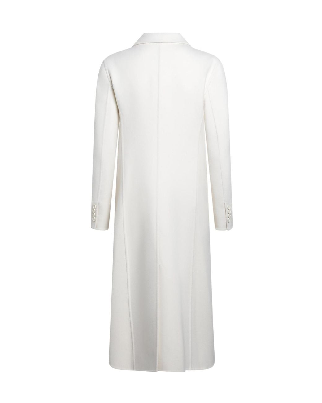 Fendi White Wool Blend Ivory Double-Breasted Coat