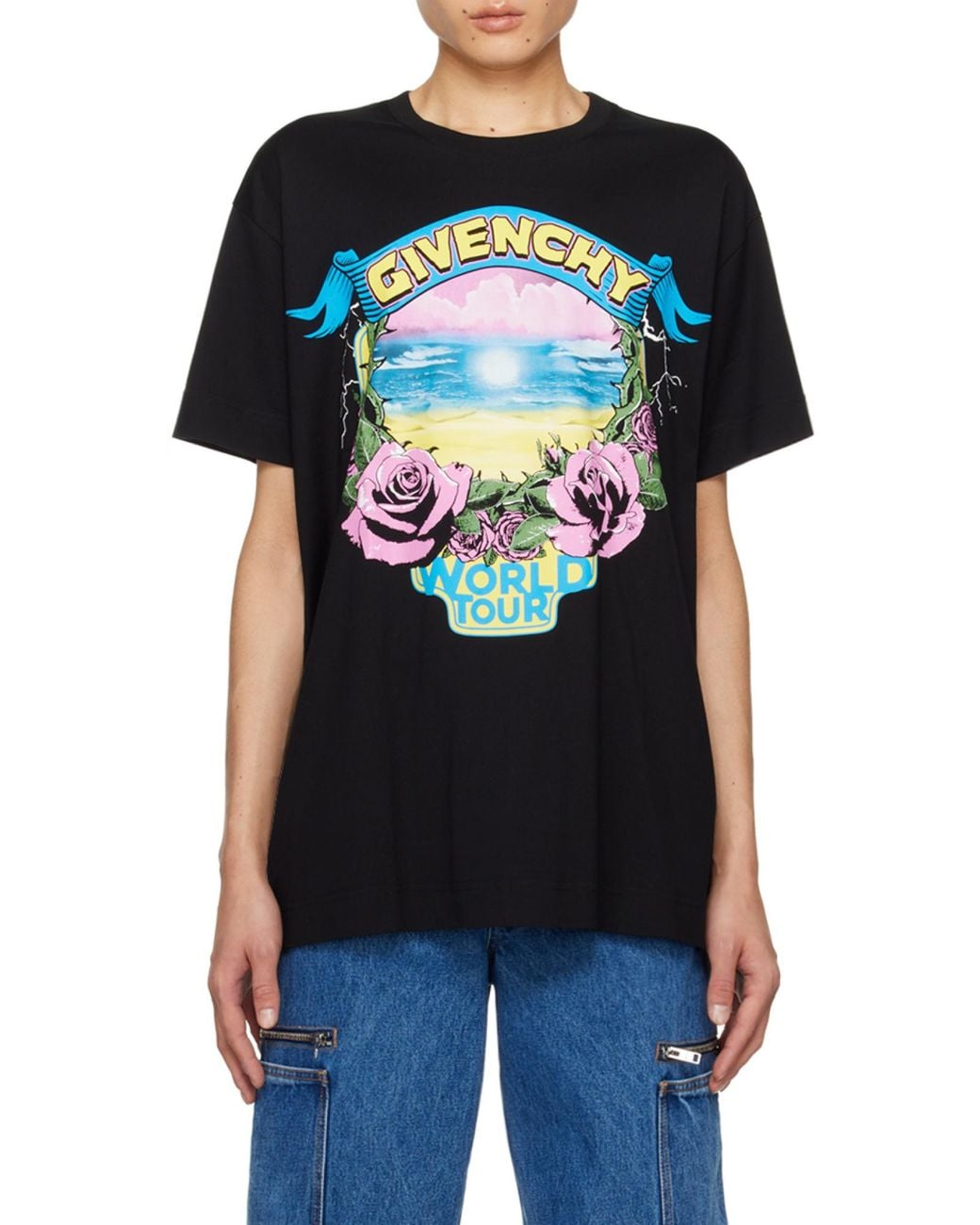 Givenchy Black World Tour Oversized T-Shirt for men