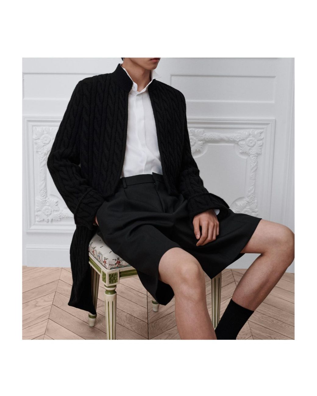 Dior Black Cable Knit Cardigan for men