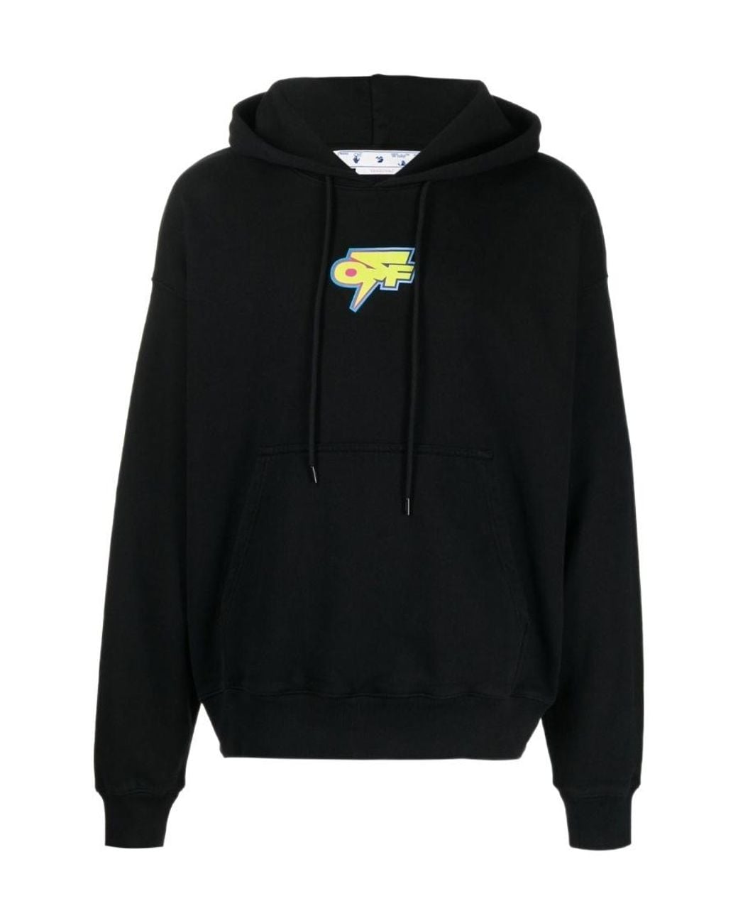 Off-White c/o Virgil Abloh Black Thunder Print Skate Hoodie for men