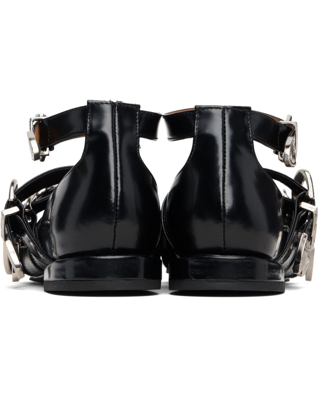 Toga Black Criss-Cross Strap Ballet Flats