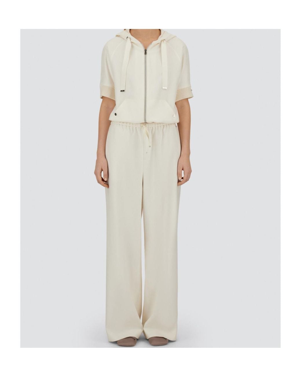 Herno White Drawstring Trousers