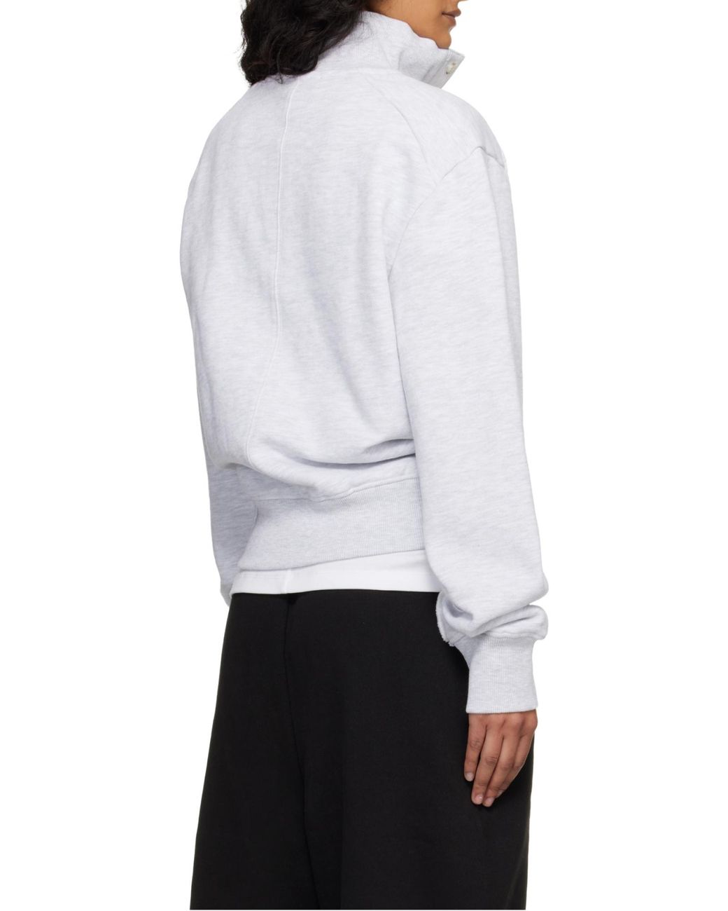 Entire studios White Button Mock-Neck Sweater for men