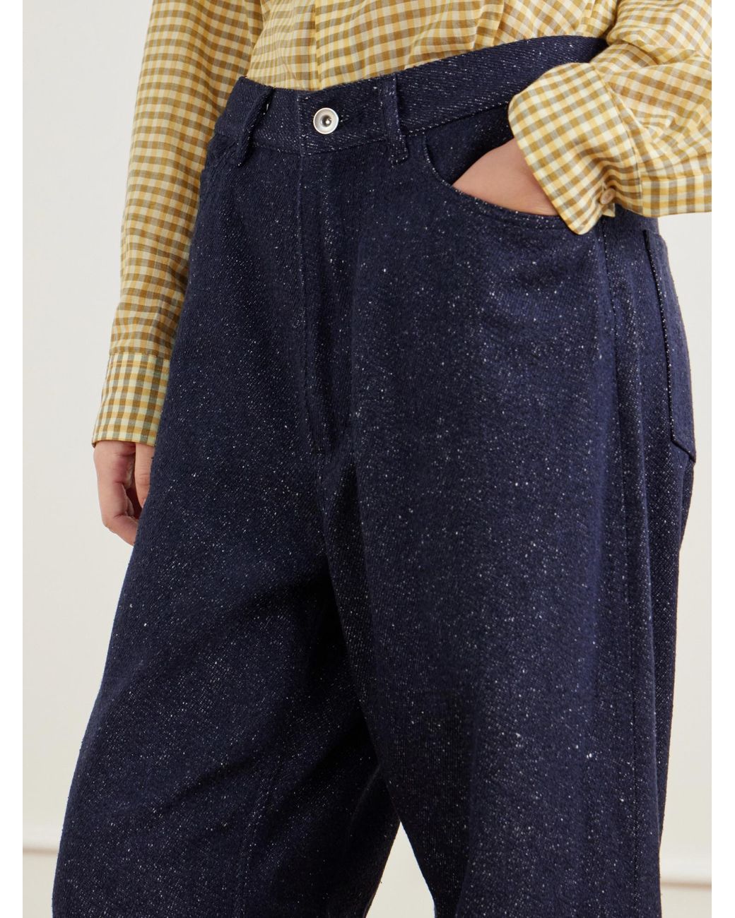 Auralee Blue Casual Trousers With Belt Loops
