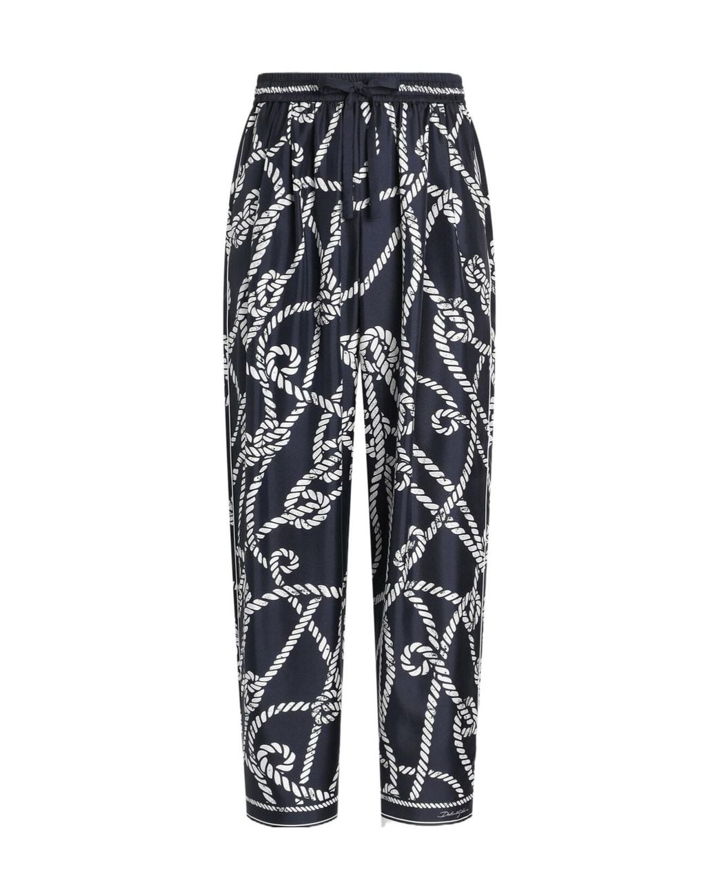 Dolce & Gabbana Blue Silk Marina Trousers for men