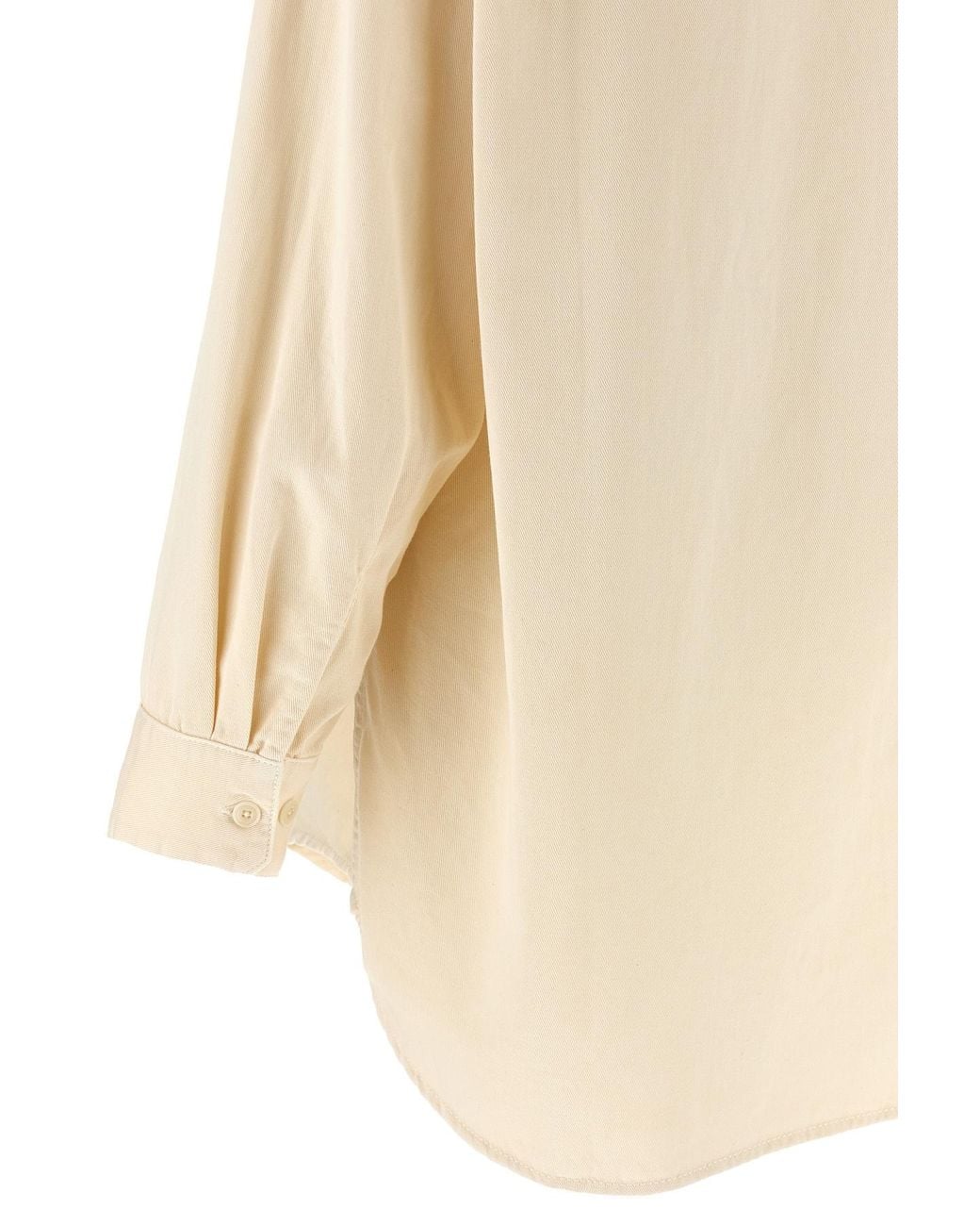Lemaire White Long Sleeved Curved Hem Shirt