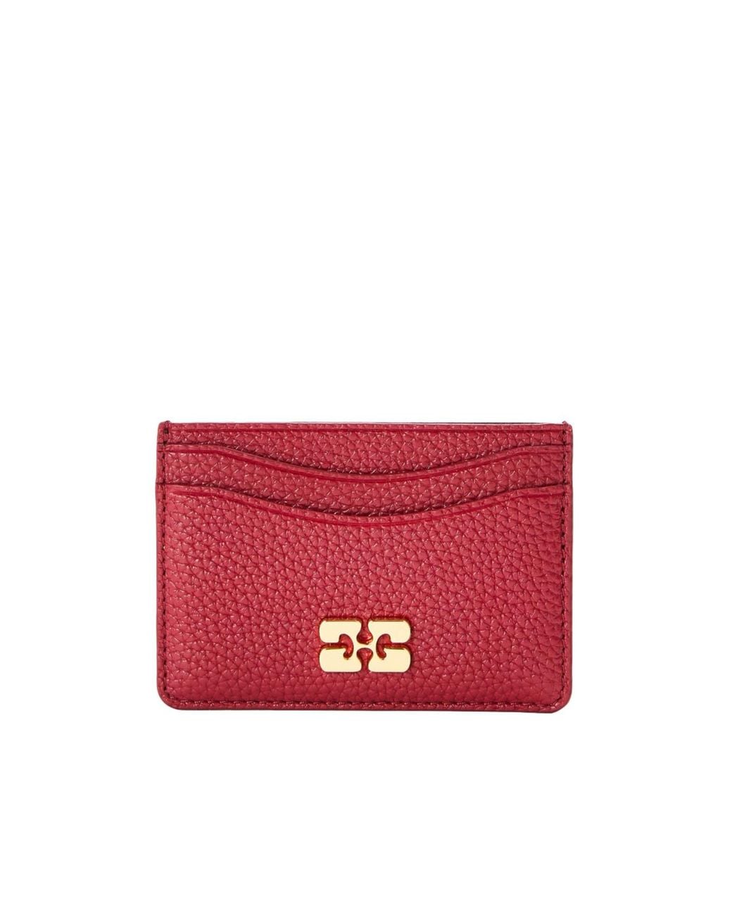 Ganni Red Logo Detail Card Holder