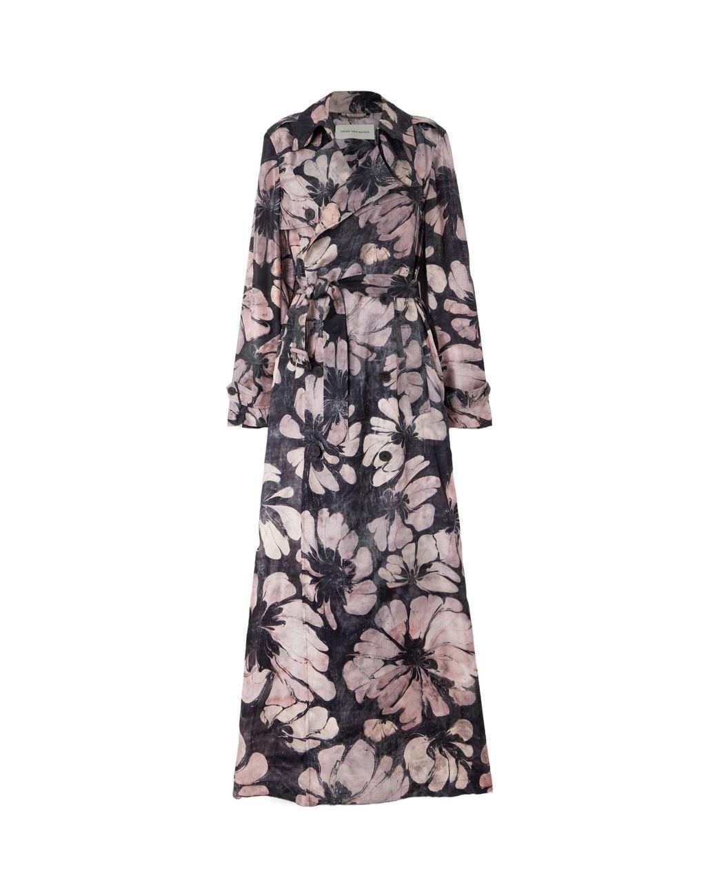 Dries Van Noten White Floral Trench Coat