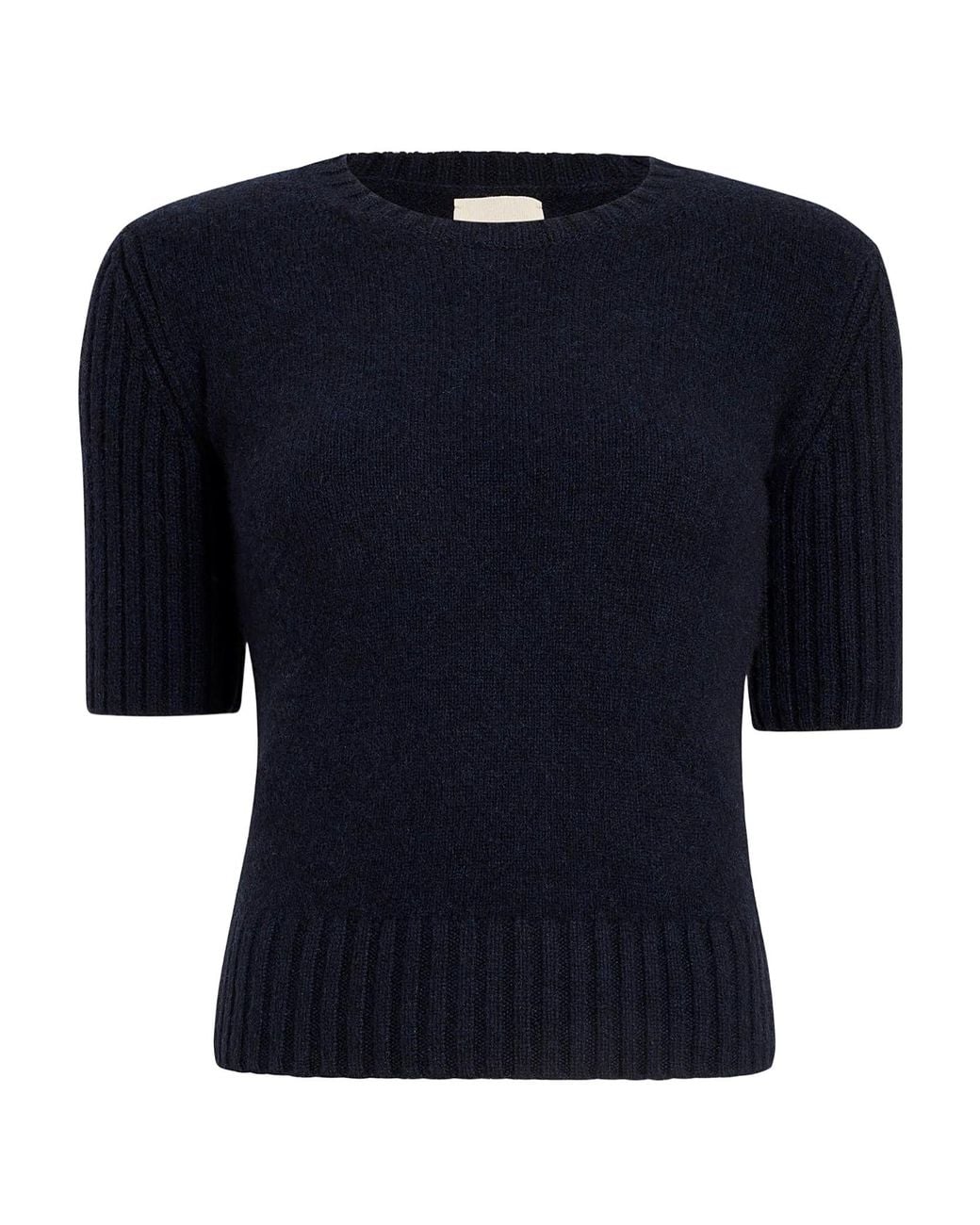 Khaite Blue Mia Short-Sleeved Jumper
