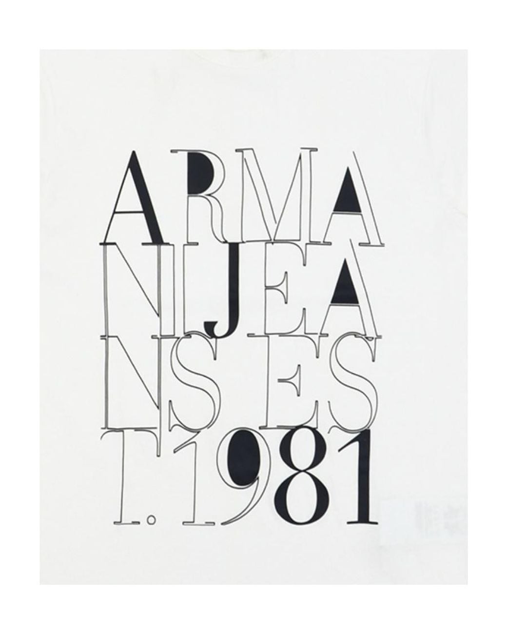 Armani Jeans White Round-Necked Logo T-Shirt for men