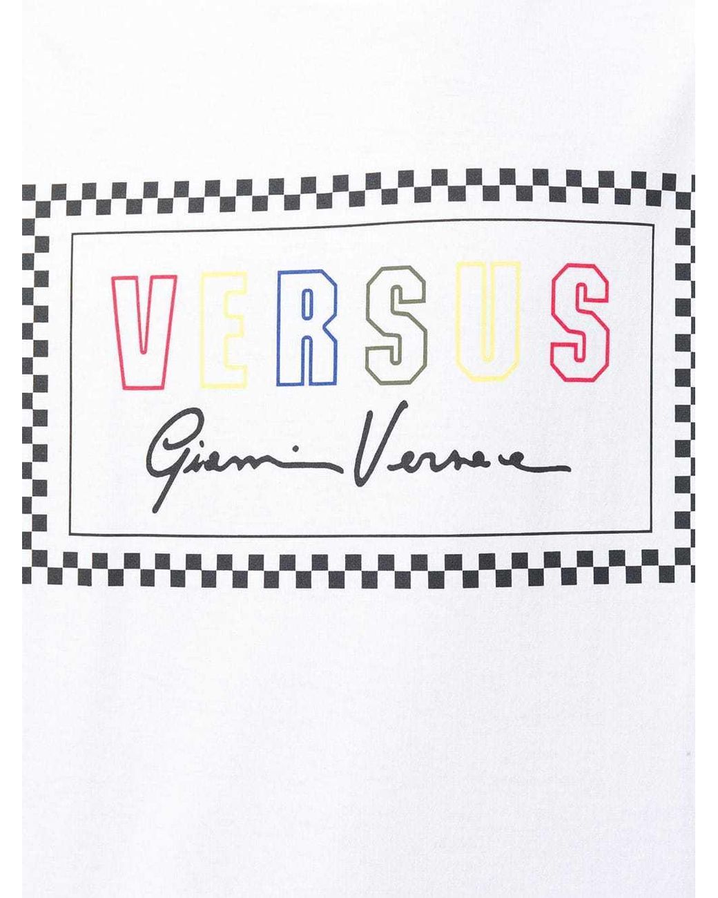 Versus White Logo Print T-Shirt for men