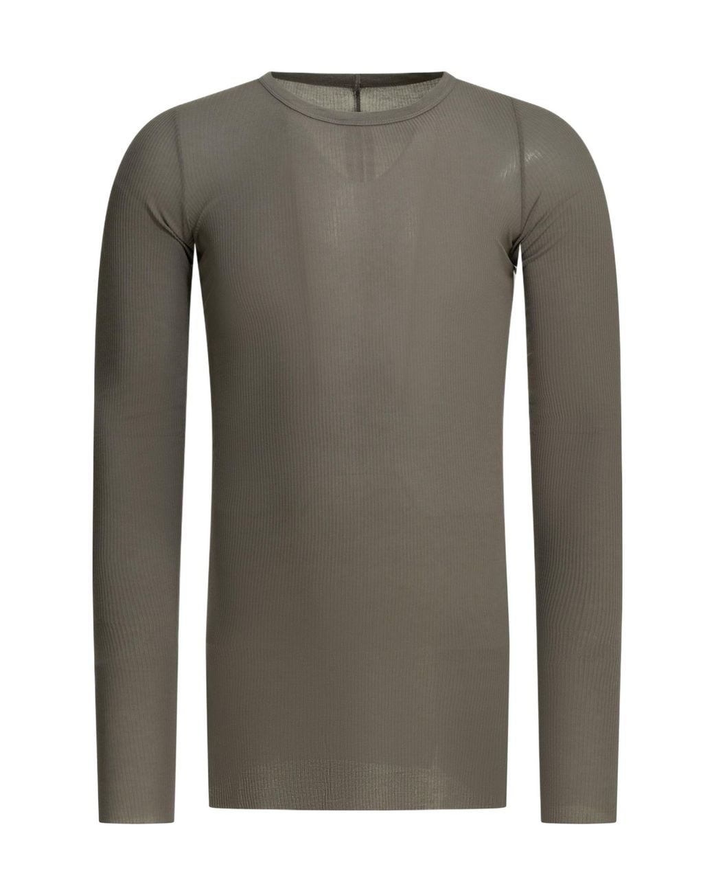 Rick Owens Gray Long Sleeve Crewneck T-Shirt for men