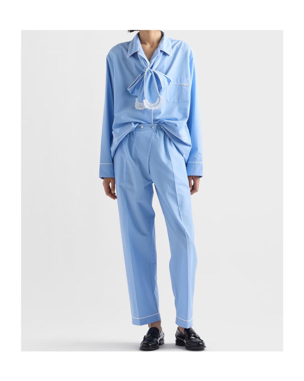 Prada Blue Pleated Casual Pants
