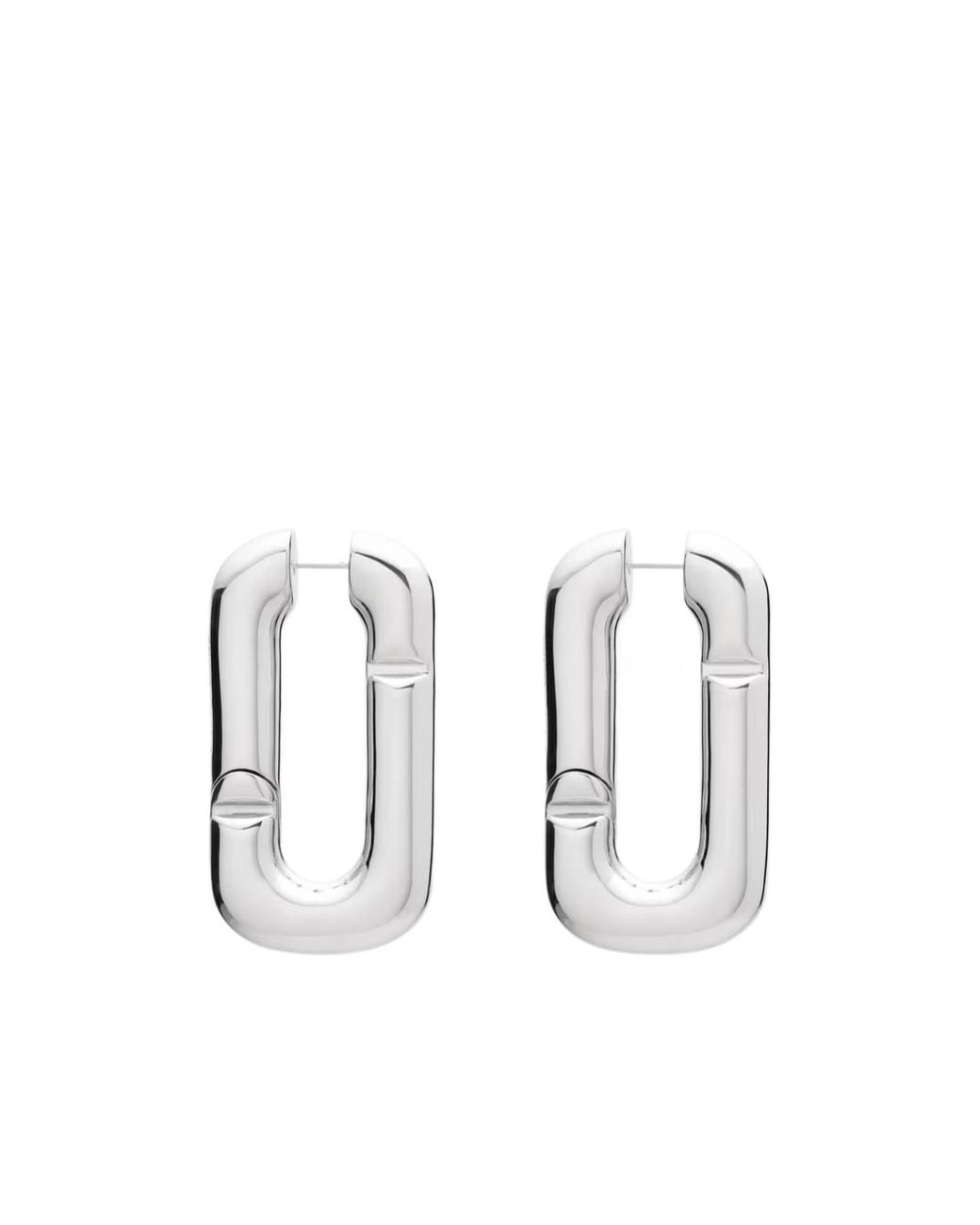 Marc Jacobs White Logo Hoop Earrings