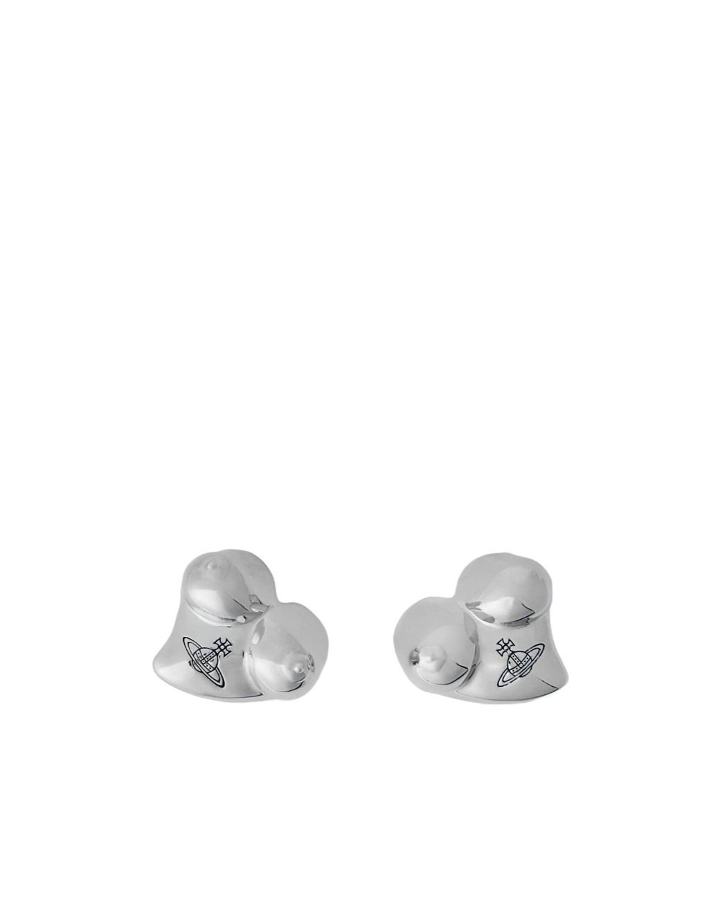 Vivienne Westwood White Logo Engraved Earrings