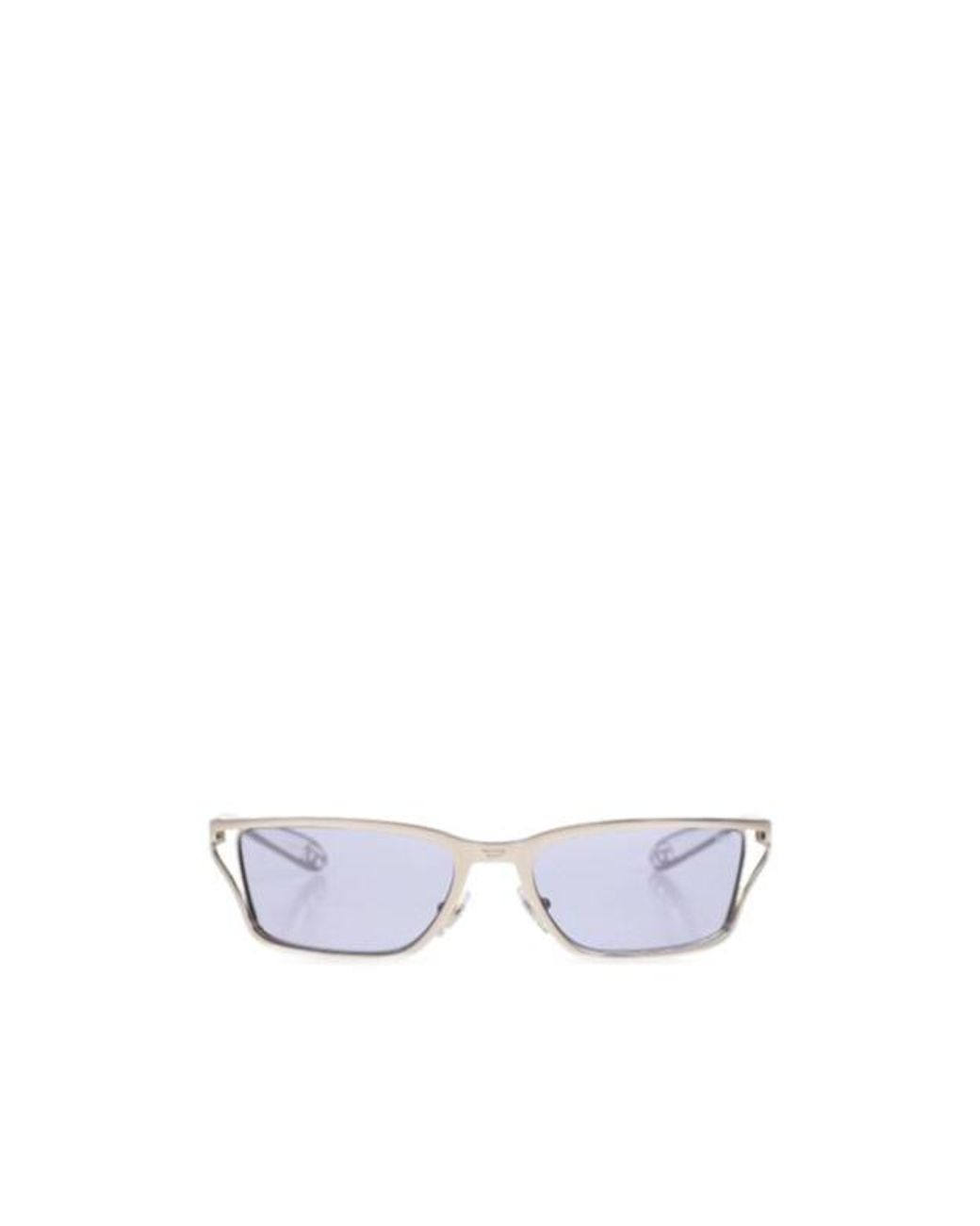 DIESEL White Rectangular Frame Sunglasses