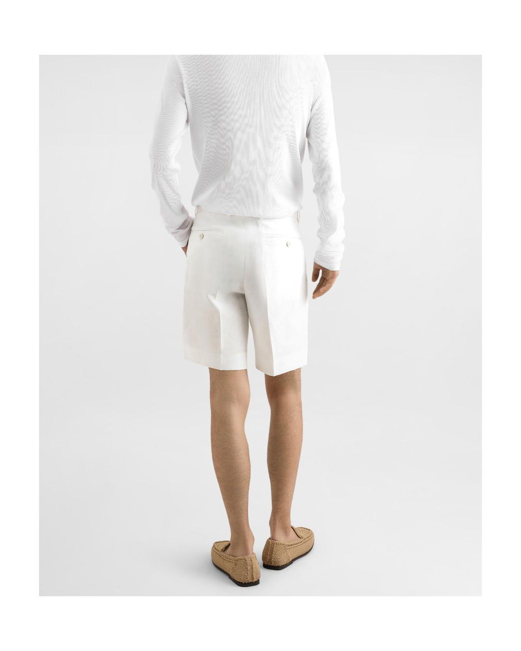 Dolce & Gabbana White Linen Shorts for men