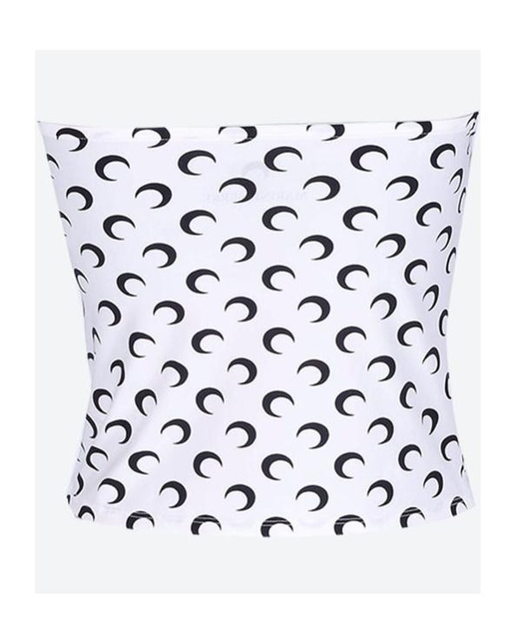 MARINE SERRE White All-Over Moon Printed Bandeau Top