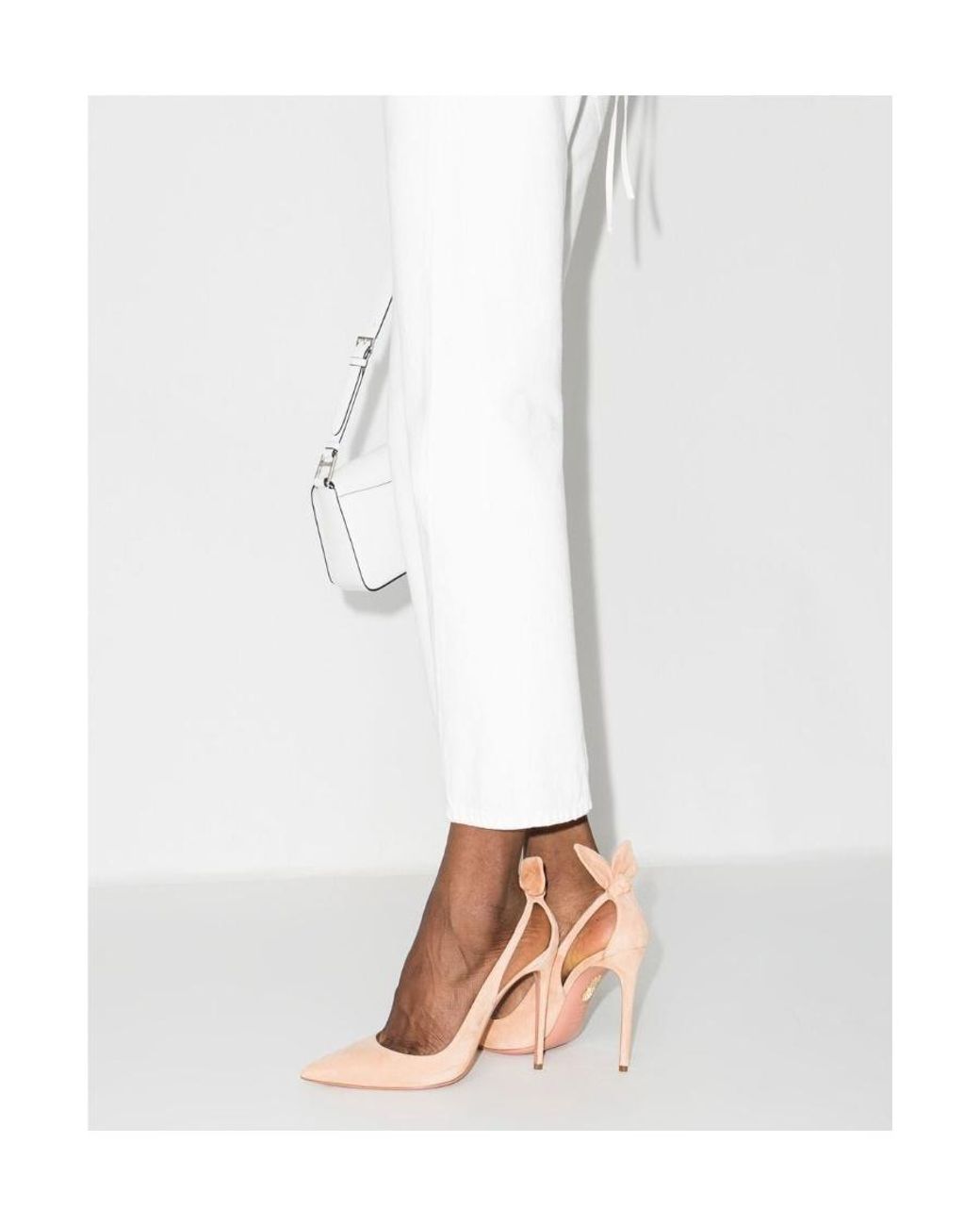 Aquazzura Pink Bow Tie 105Mm Pumps
