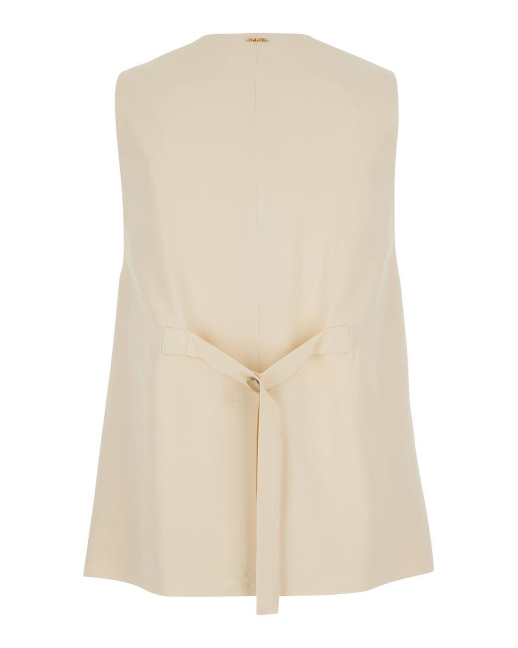 Twinset Natural V-Neck Buttoned Gilet Jacket