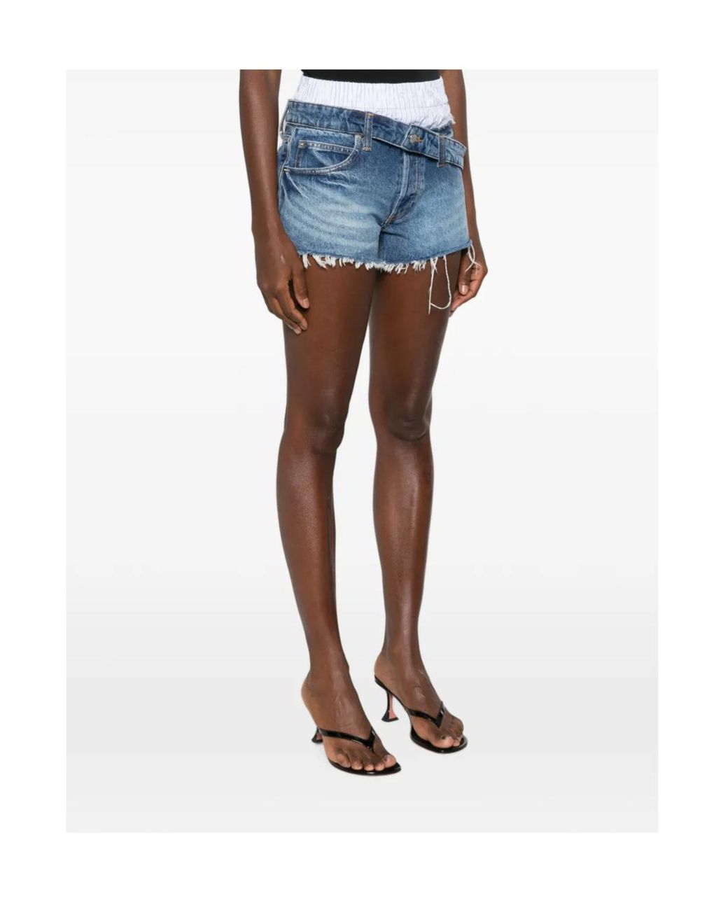 Alexander Wang Blue Asymmetric Cutoff Jeans