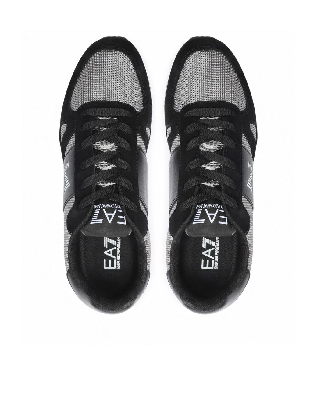 EA7 Black Lace-Up Sneakers for men