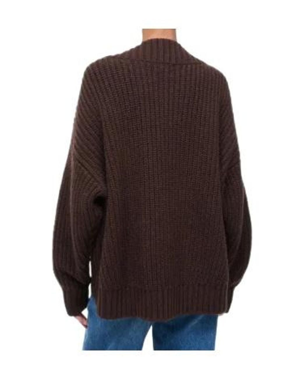 Staud Brown Otto V-Neck Sweater