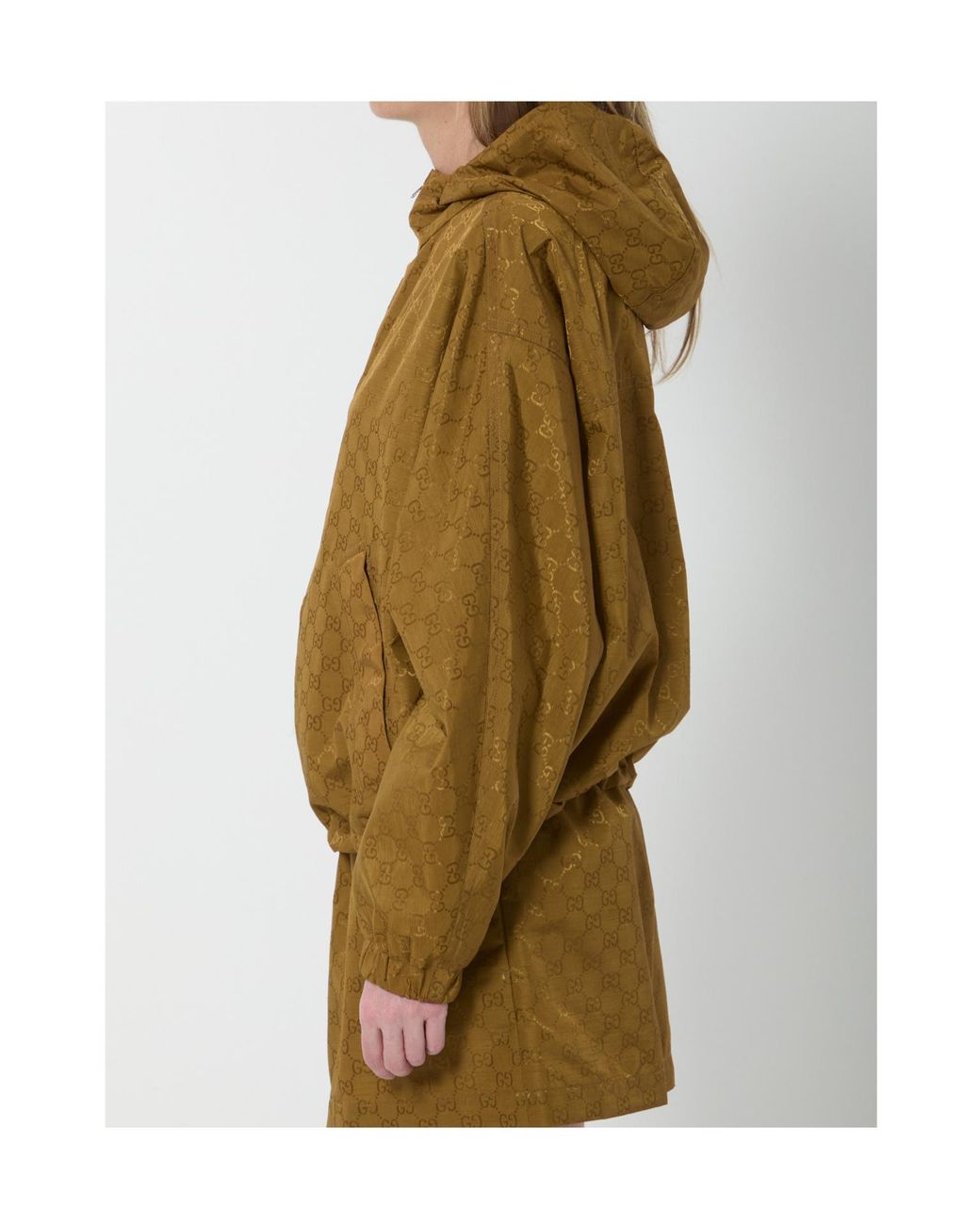 Gucci Brown Monogrammed Zip-Up Jacket
