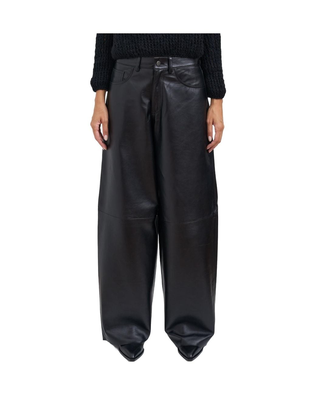 Haikure Black Wide-Leg Casual Pants