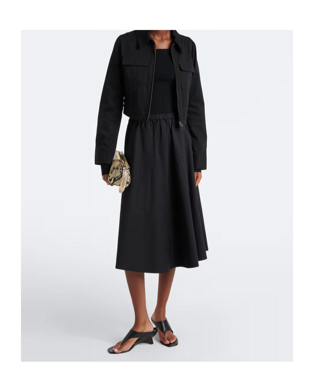 Vince Black Cropped Cotton Jacket