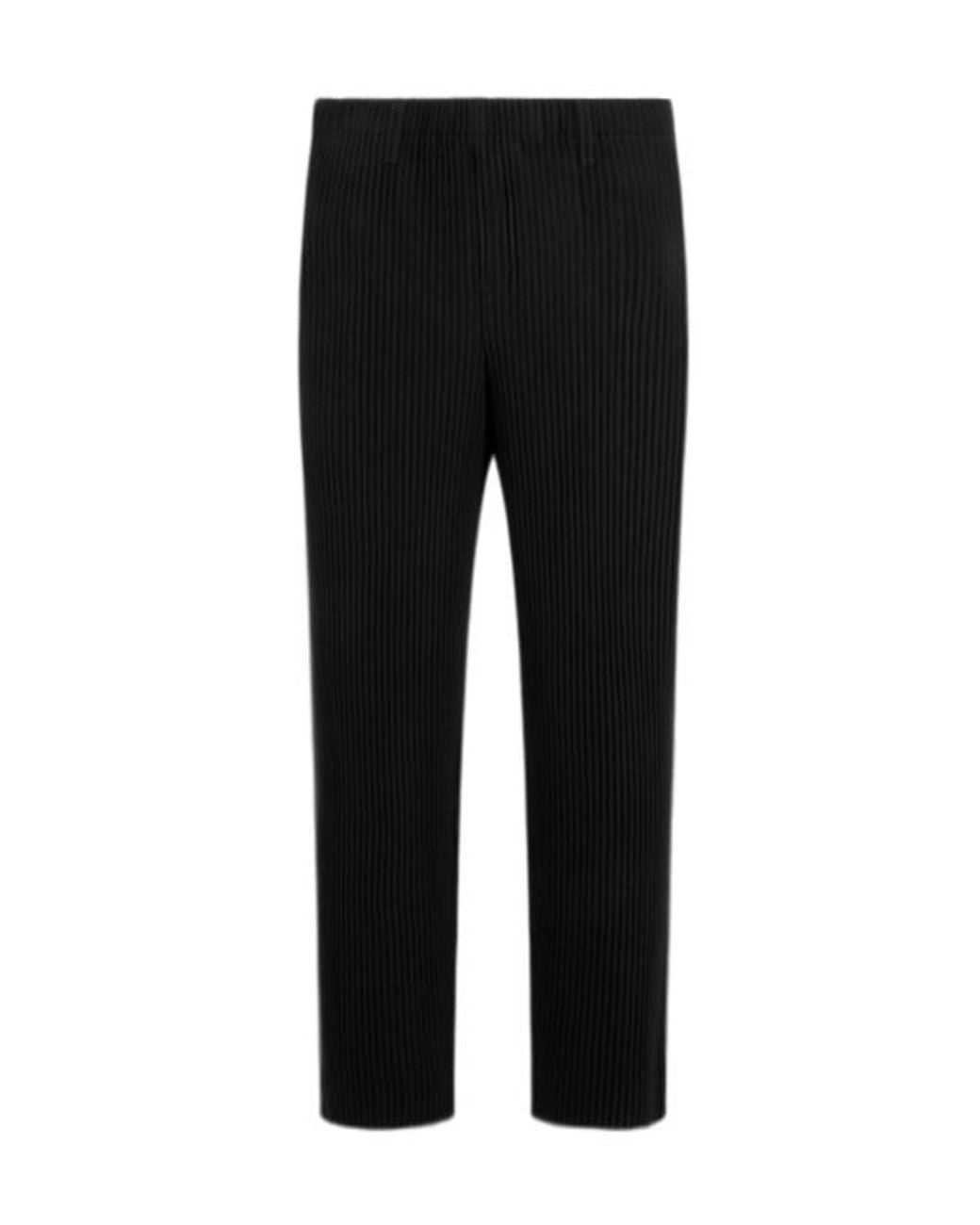Homme Plissé Issey Miyake Black Pleated Casual Trousers for men