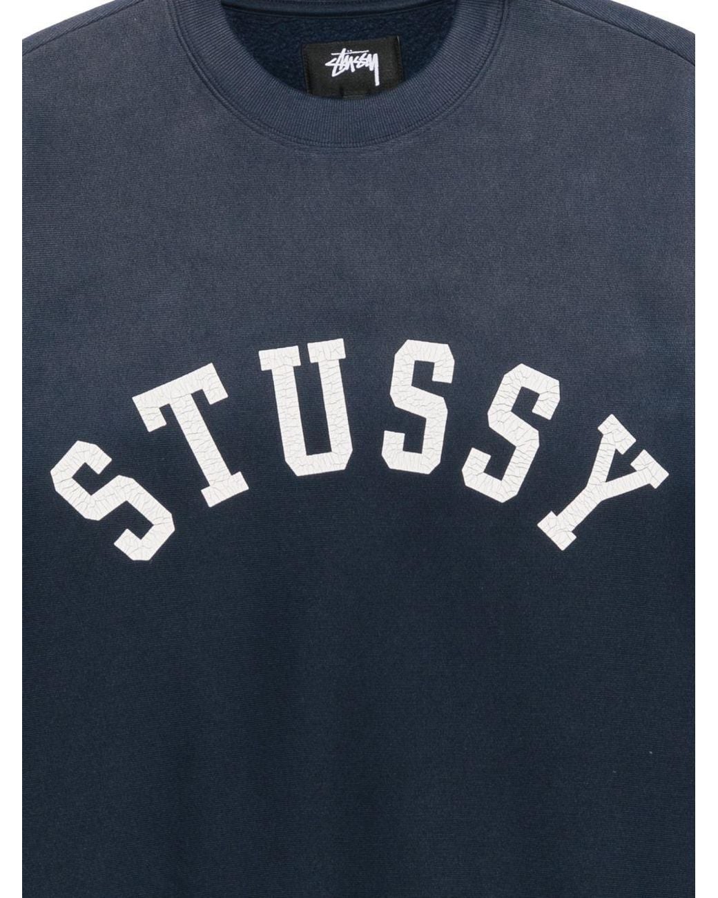Stussy Blue Stüssy Logo Crewneck Sweatshirt for men
