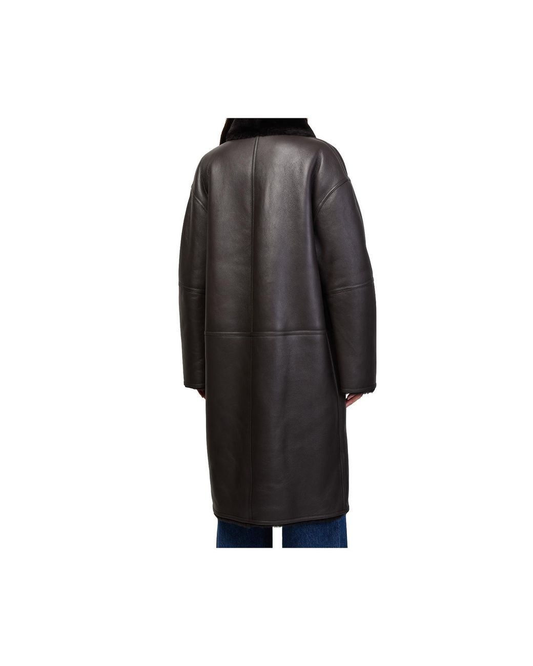 Totême Black Shearling Wrap Coat