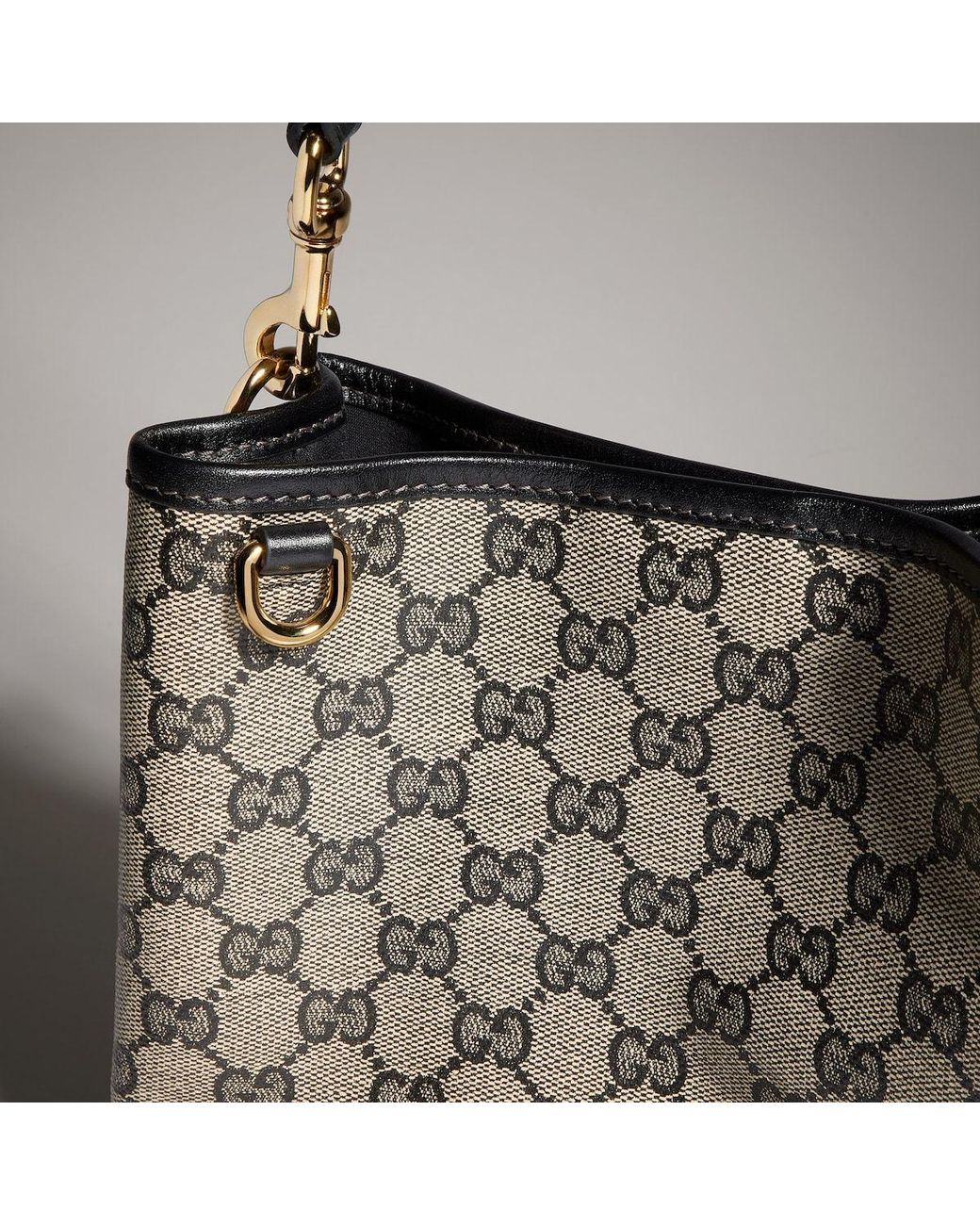 Gucci Gray Gg Emblem Mini Bucket Bag