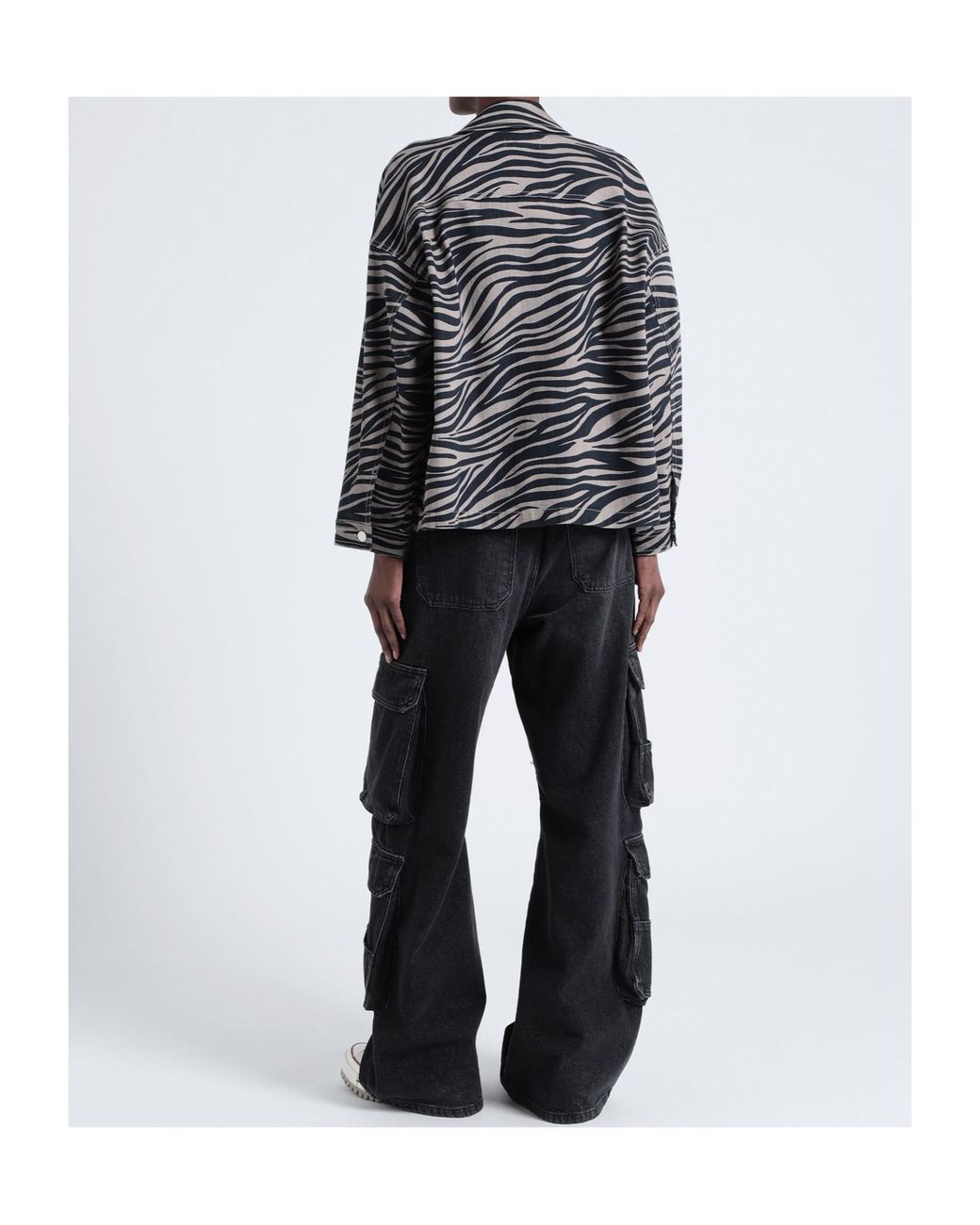 MAX&Co. Blue Zebra Print Denim Jacket